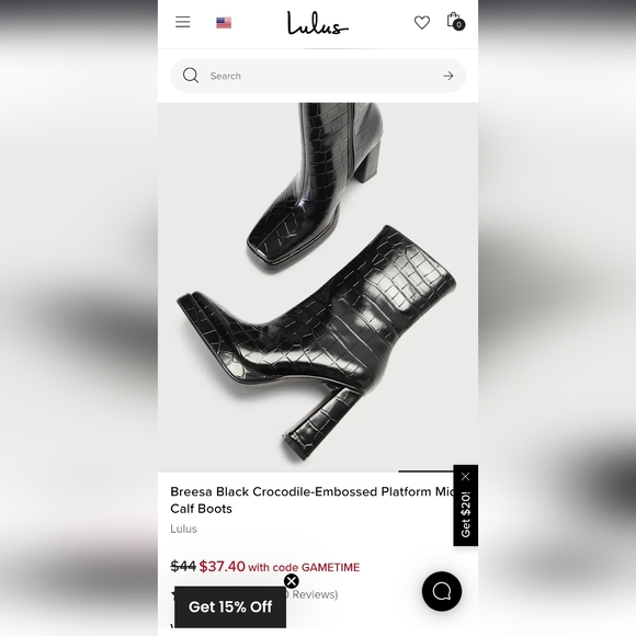 Lulu's Black Crocodile Breesa Boots, Excellent Condition, Size 10 - Picture 11 of 11